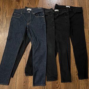 Set of Four (4) Everlane Men's Skinny Jeans Size 32X30 Blue Black Grey Charcol